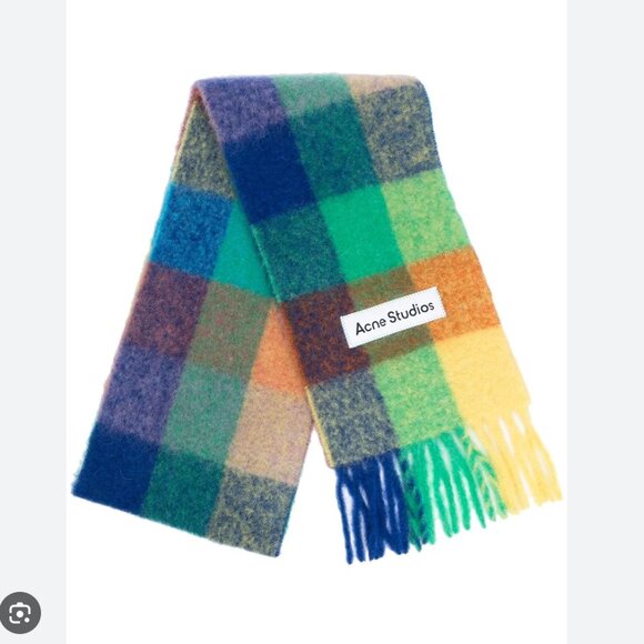 Acne Studios Plaid Mohair Scarf - Picture 2 of 5